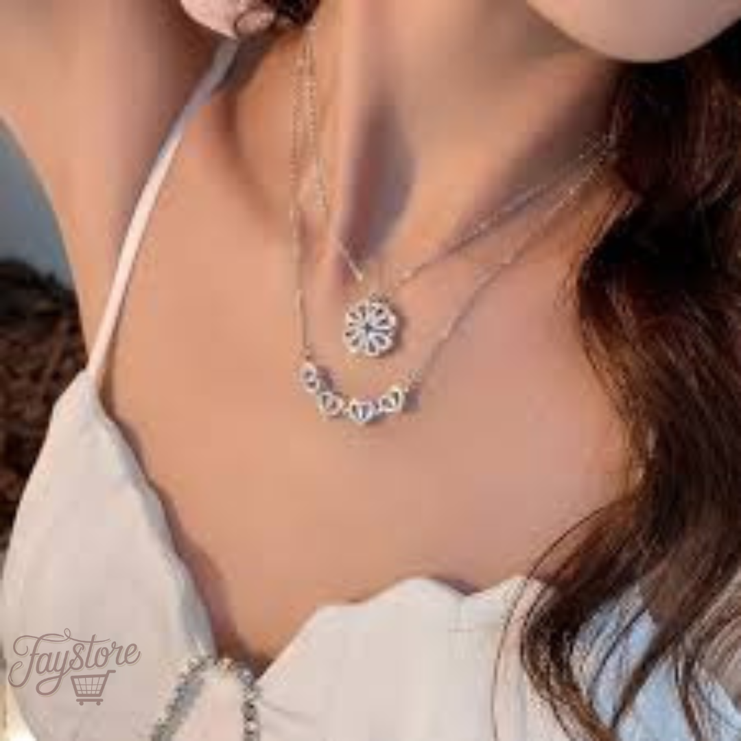 COLLAR TREBOL DE CORAZONES INMANTADO